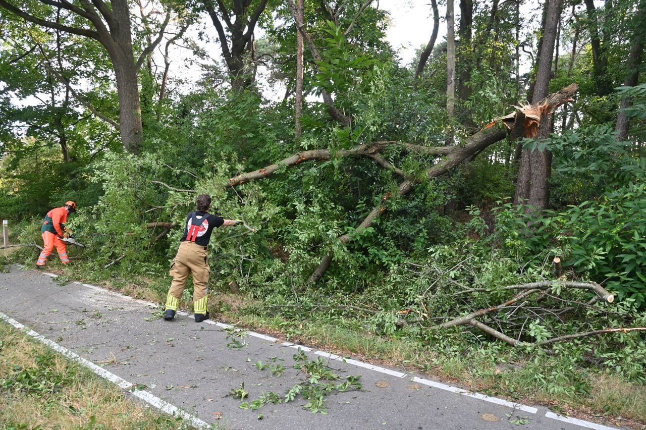 Het fietspad werd vrij gemaakt (foto: Perry Roovers/Persbureau Heitink).