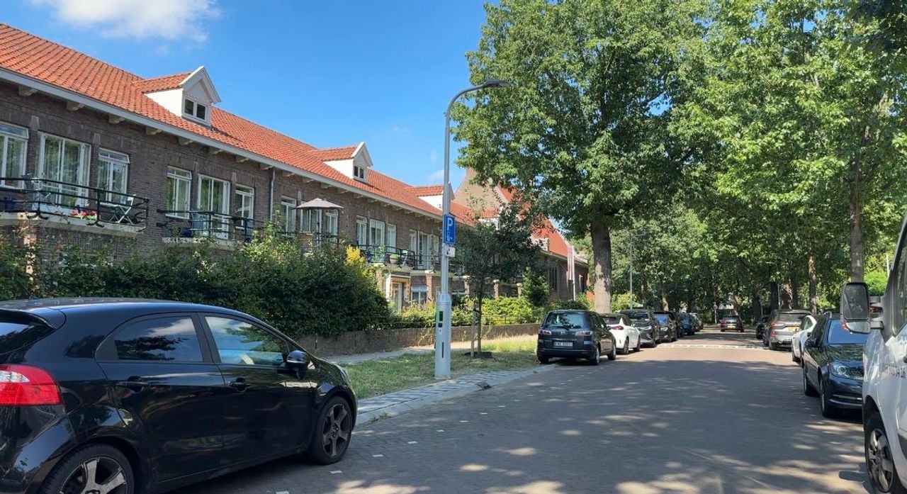 De nieuwe laadlichtmast in de Burgemeestersbuurt in Tilburg (foto: Pieter Soethout)