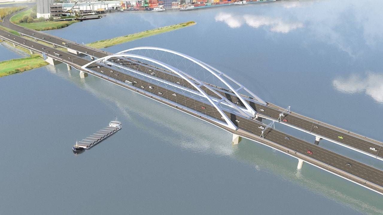 Zo komt de nieuwe Merwedebrug er bij Sleeuwijk uit te zien (beeld: Rijkswaterstaat).