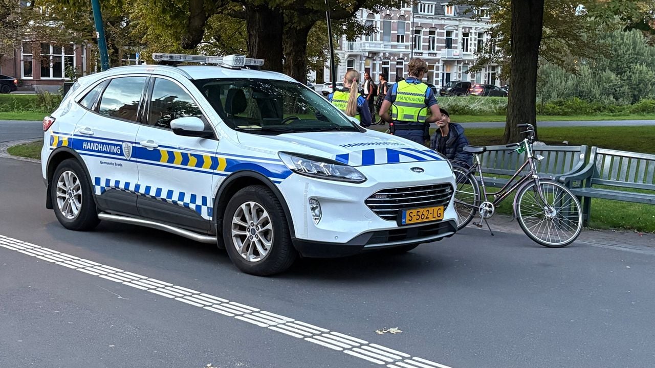 Boa's van de gemeente Breda spreken mensen aan in Park Valkenberg (foto: Ruud Ritzen).