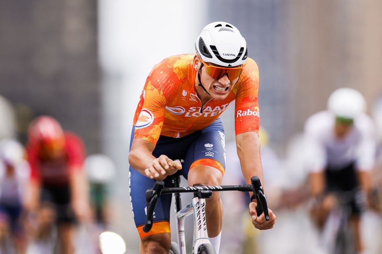 Mathieu van der Poel werd derde op het WK in Montreal (foto: Robin van Lonkhuijsen / ANP).