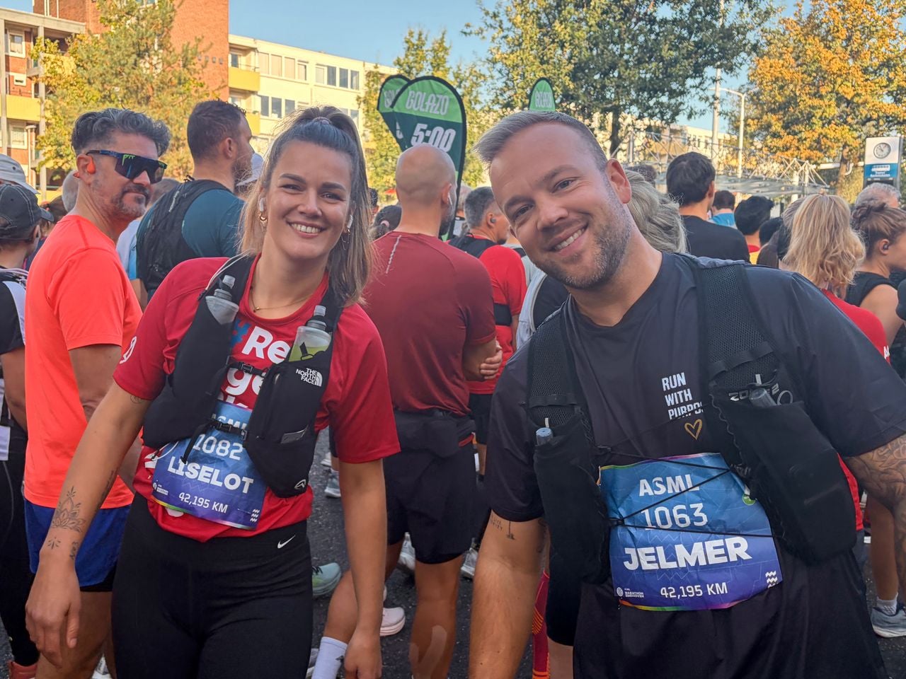 Jelmer en zus Liselot lopen voor het eerst een marathon (foto: Jan Peels).