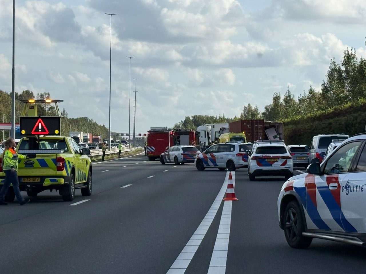 De A2 is richting Eindhoven dicht (foto: Bart Meesters/Persbureau Heitink).