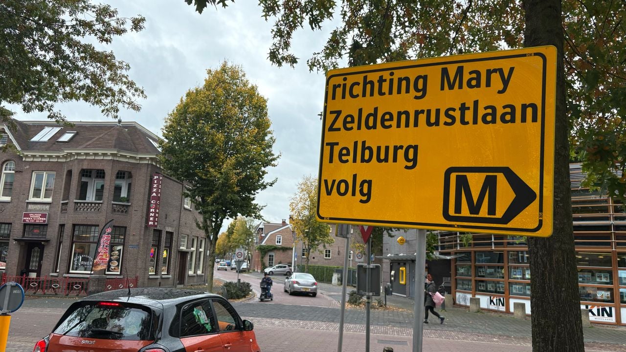 Het inmiddels beruchte verkeersbord (foto: Ruud Ritzen).