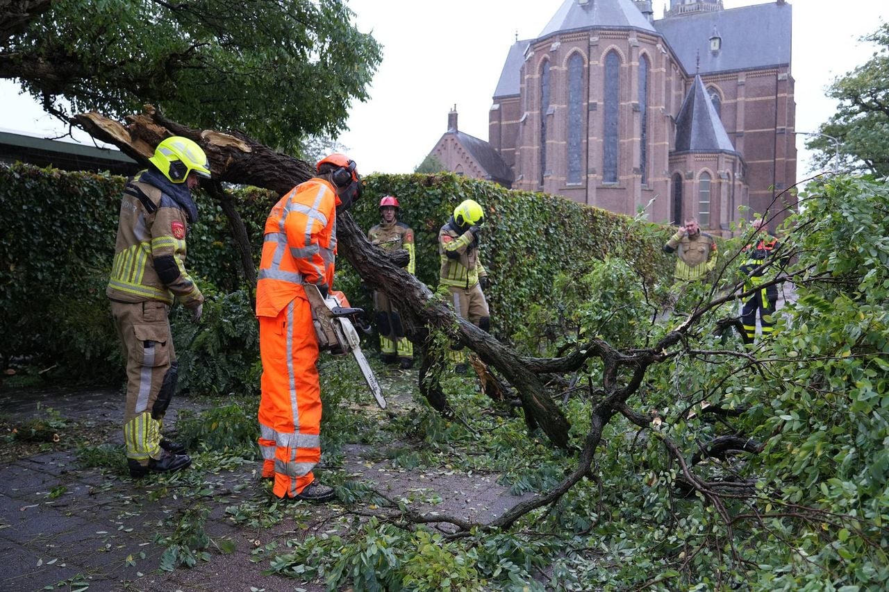 De brandweer heeft het pad vrijgemaakt (foto:  Jeroen Stuve / Persbureau Heitink).