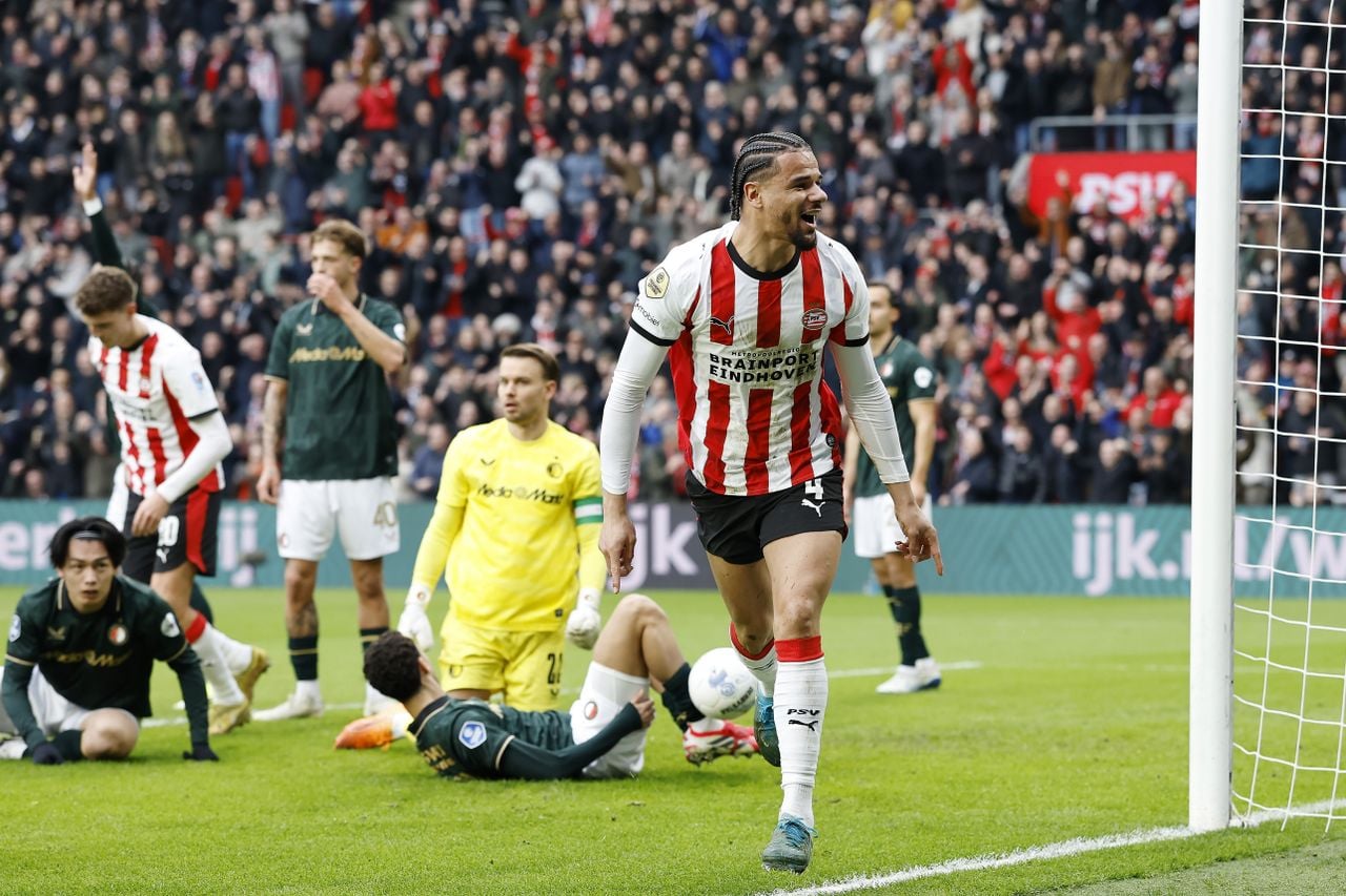 Armando Obispo laat Feyenoorders verslagen achter na de 1-0 (foto: ANP).