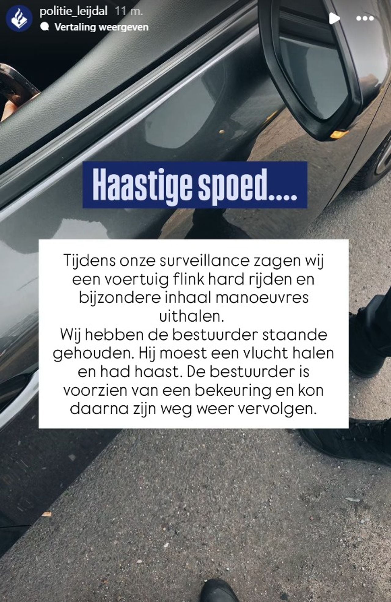 Foto: Instagram politie Leijdal.