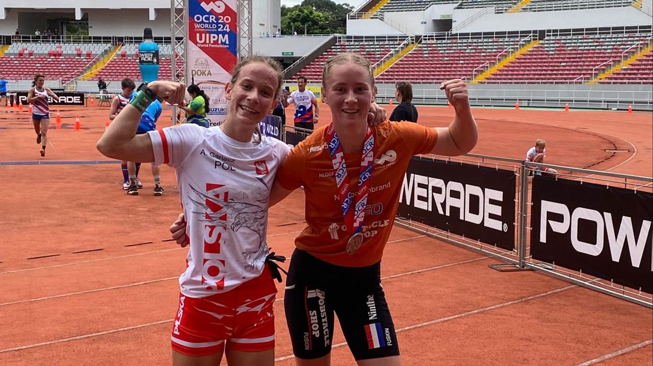 Ninthe Roosenbrand met een atlete uit Polen (Foto: privé).