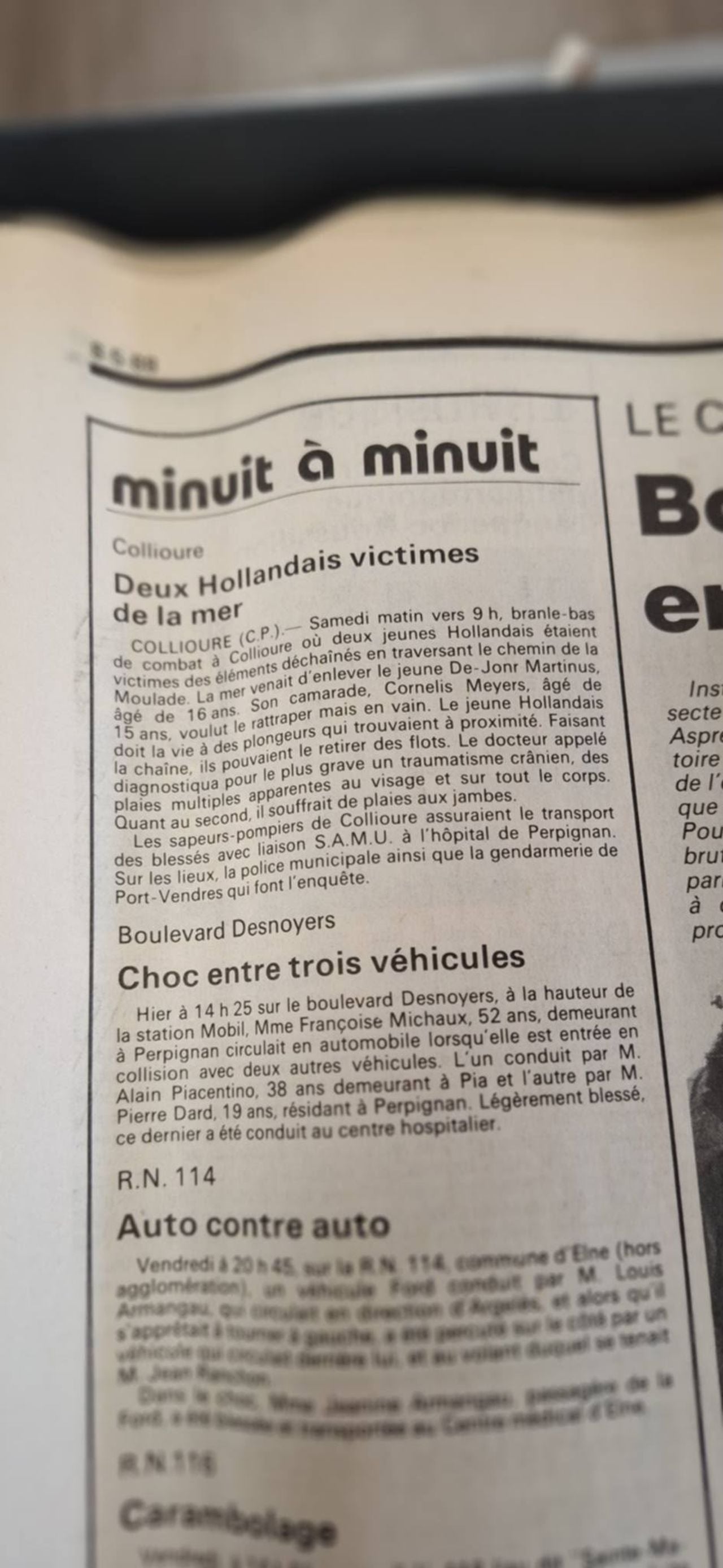 Het krantenartikel (foto: Leny Monceu).