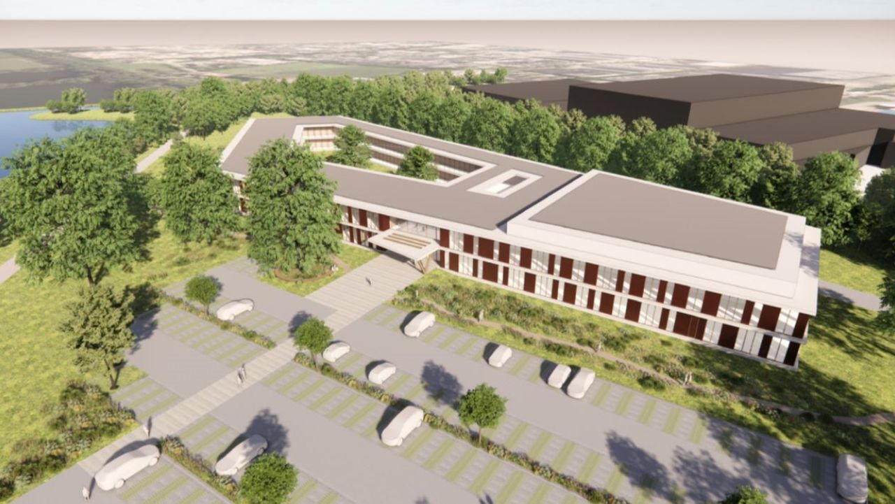 Een impressie van de mogelijke nieuwbouw in Uden (foto: Sweco Architects).