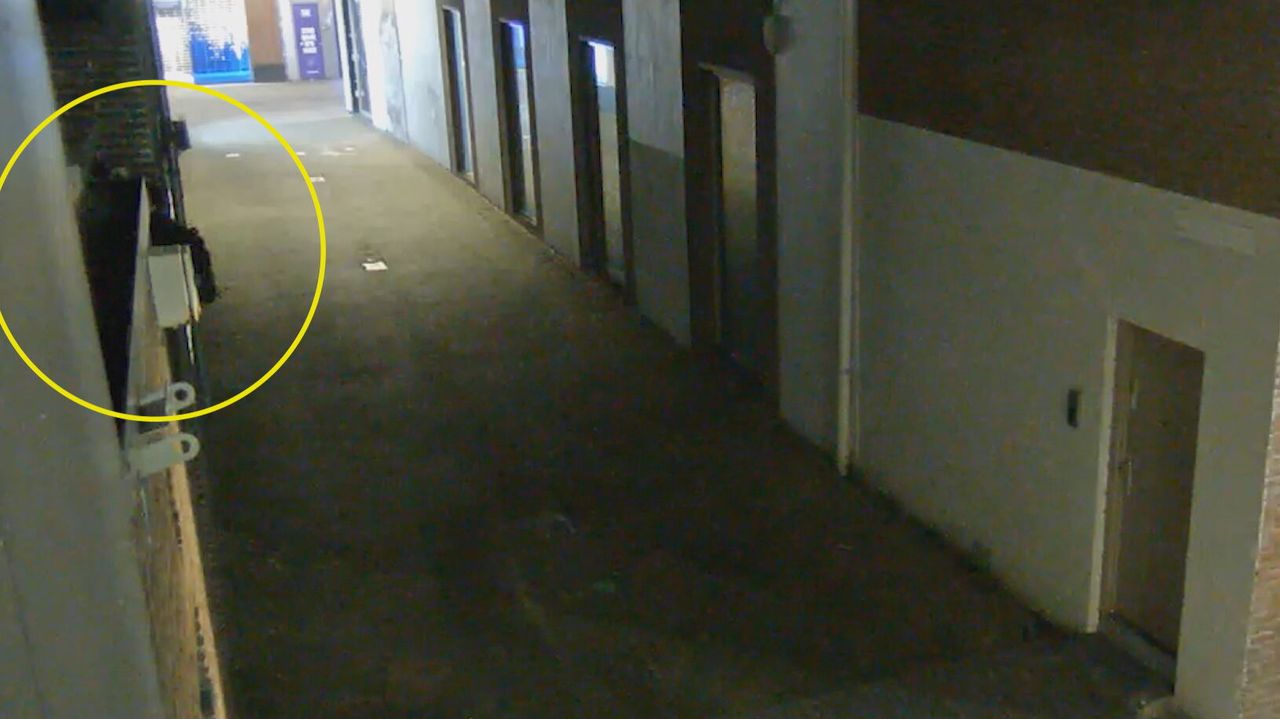 De man klimt een balkon op en slaat daarna toe (foto: Bureau Brabant).