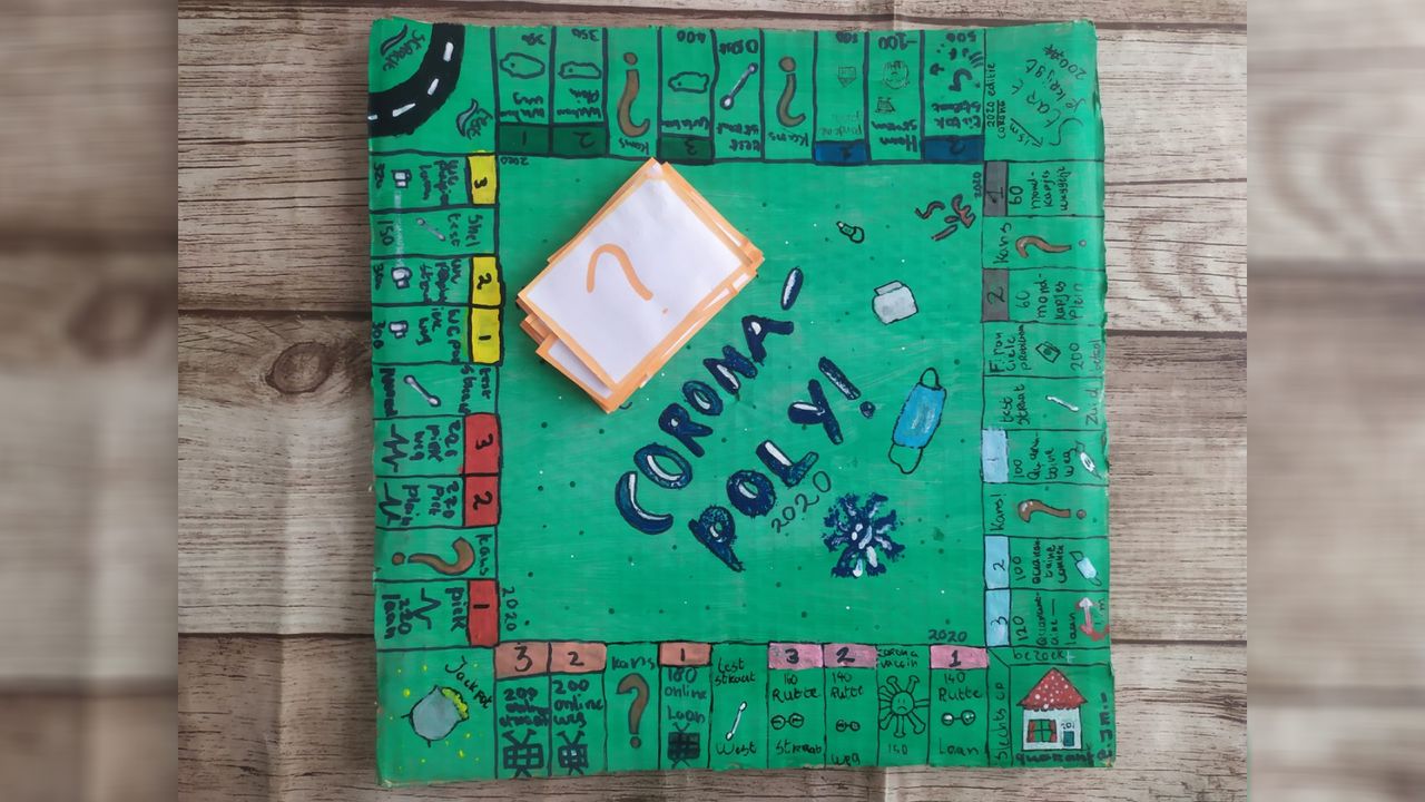 Het bordspel van Kirsten (foto: Chris Adams). 