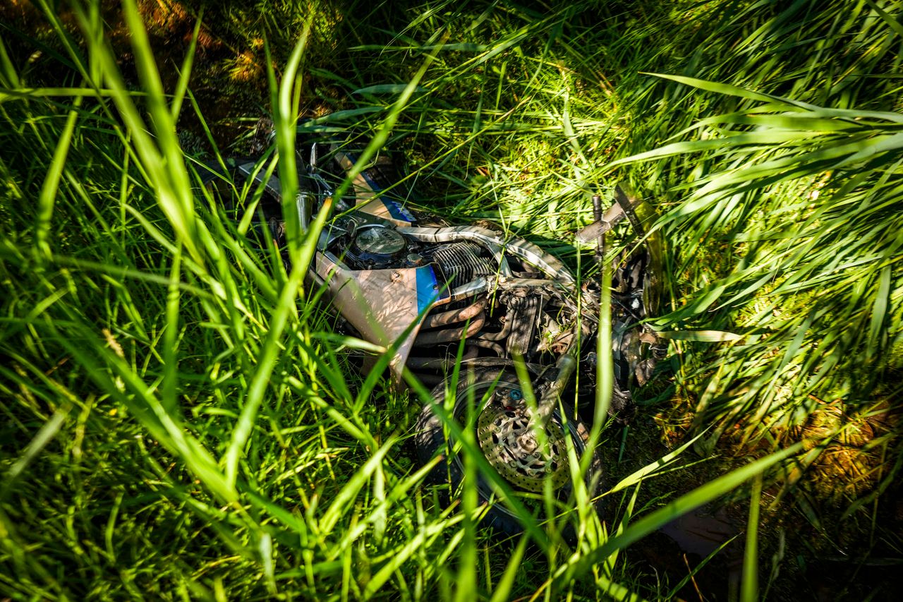 De 'gechrashte' motor (foto: Persbureau Heitink).