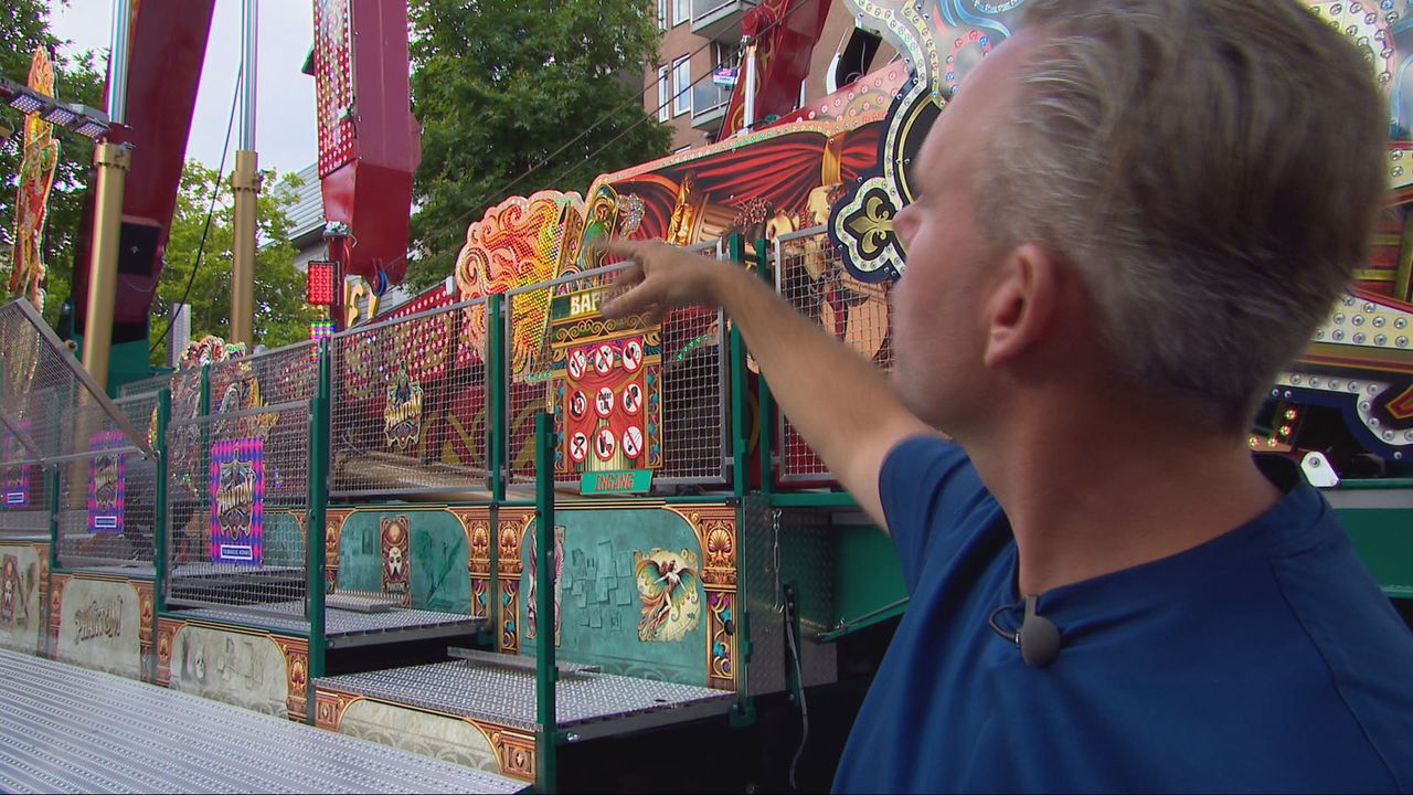 Willy legt uit hoe hij zijn attractie opbouwt (foto: Omroep Brabant).