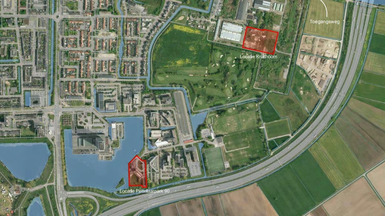 De locaties die het Bossche college in beeld op het oog heeft voor een asielzoekerscentrum (beeld: gemeente Den Bosch)