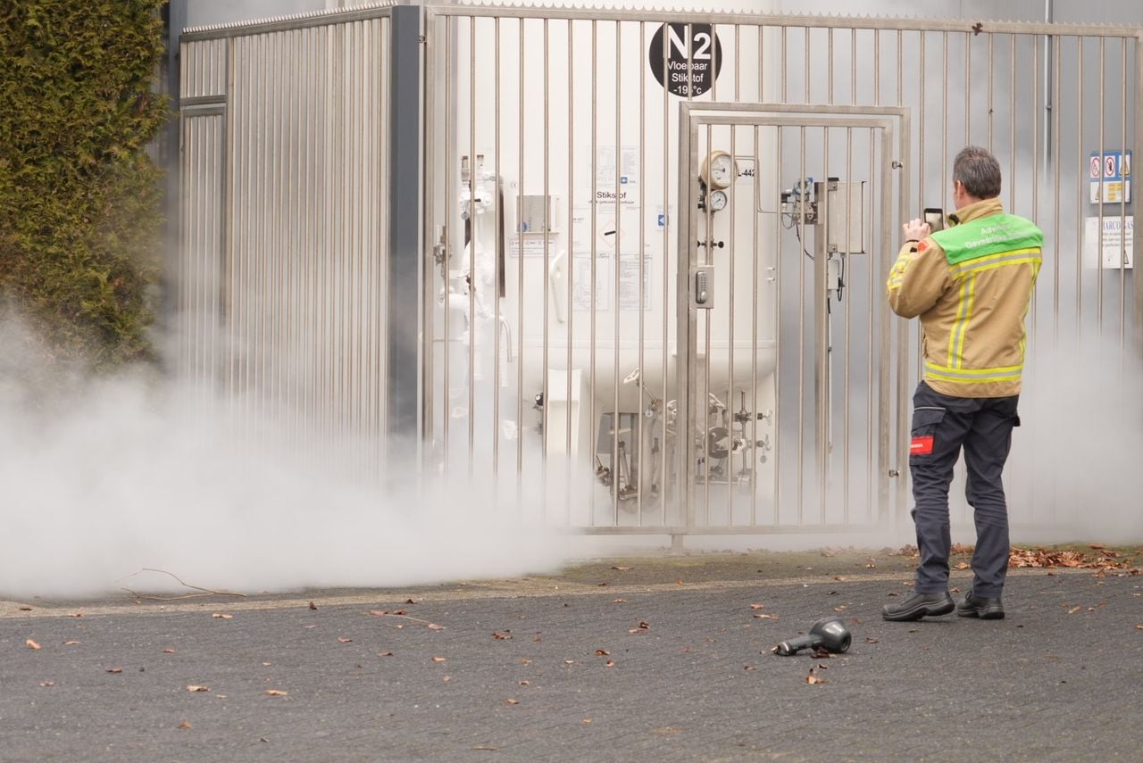 Lekkende stikstoftank Asten (foto: Harrie Grijseels / Persbureau Heitink).