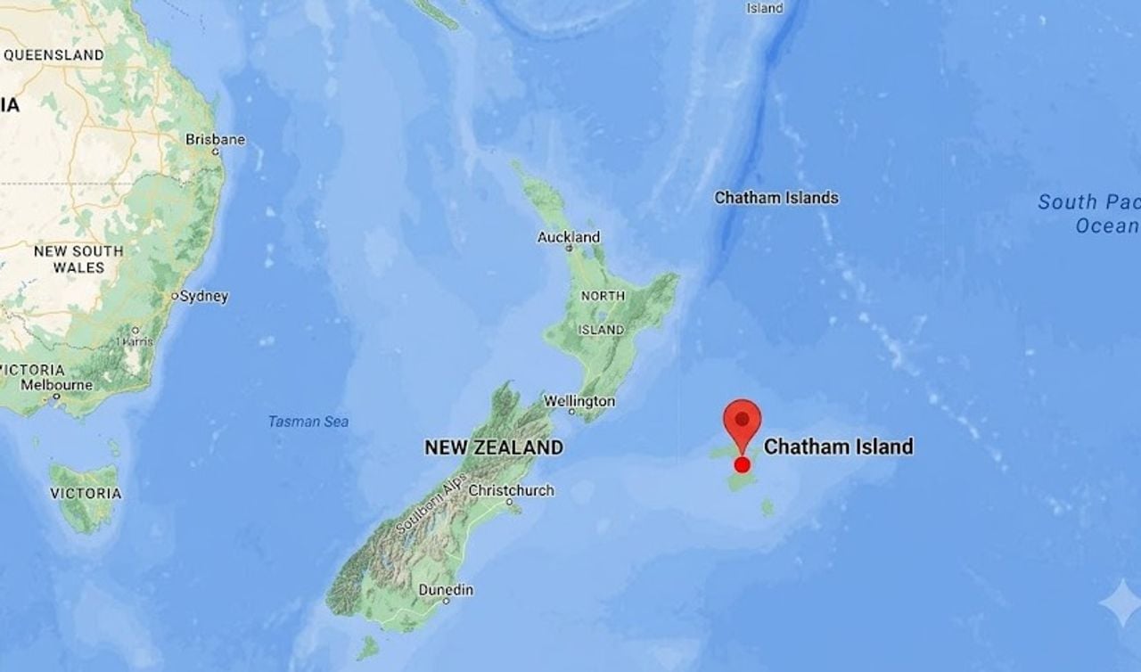 Chatham Island is het grootste eiland van de archipel (beeld: Google Maps).