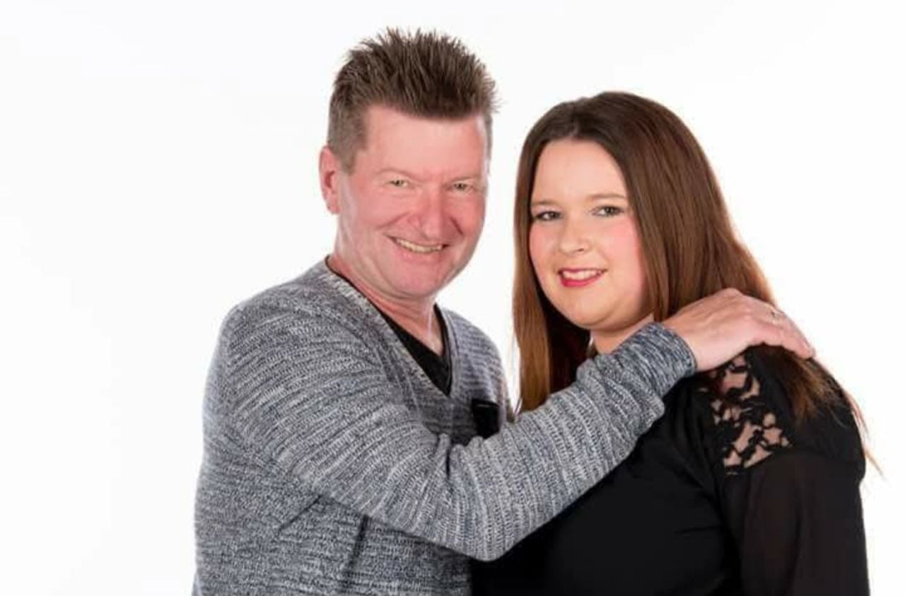 Kimberley met haar vader Ron (foto: privé). 