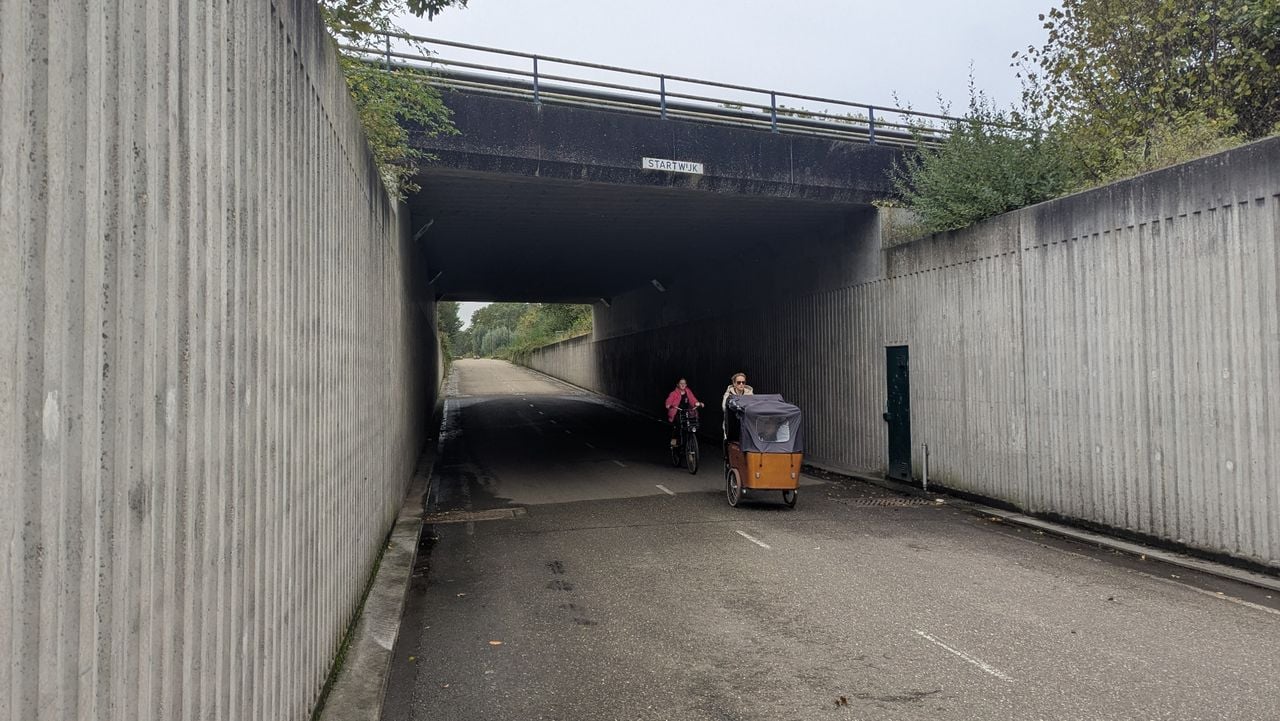 Fietsers maken gebruik van de tunnel en de weg (foto: Ferenc Triki).