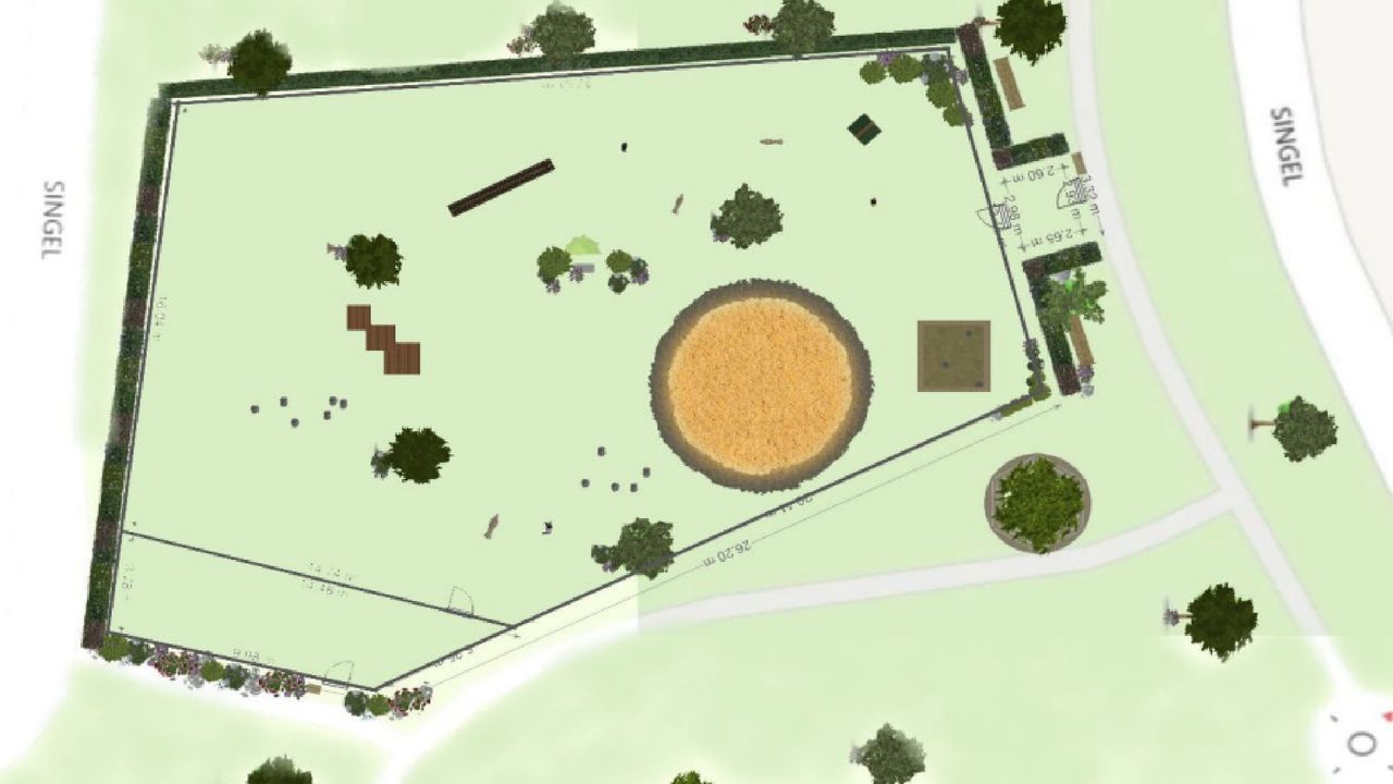 De beoogde locatie voor het hondenspeelveldje in Nieuwendijk (foto: Nicole de Oude)