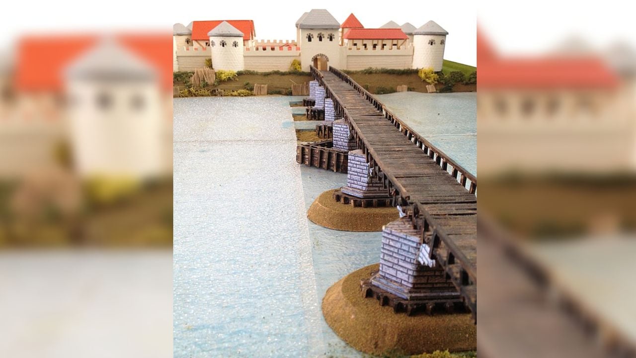 Een maquette hoe Cuijk er in de Romeinse tijd uit zag (foto: Wikimedia Commons).