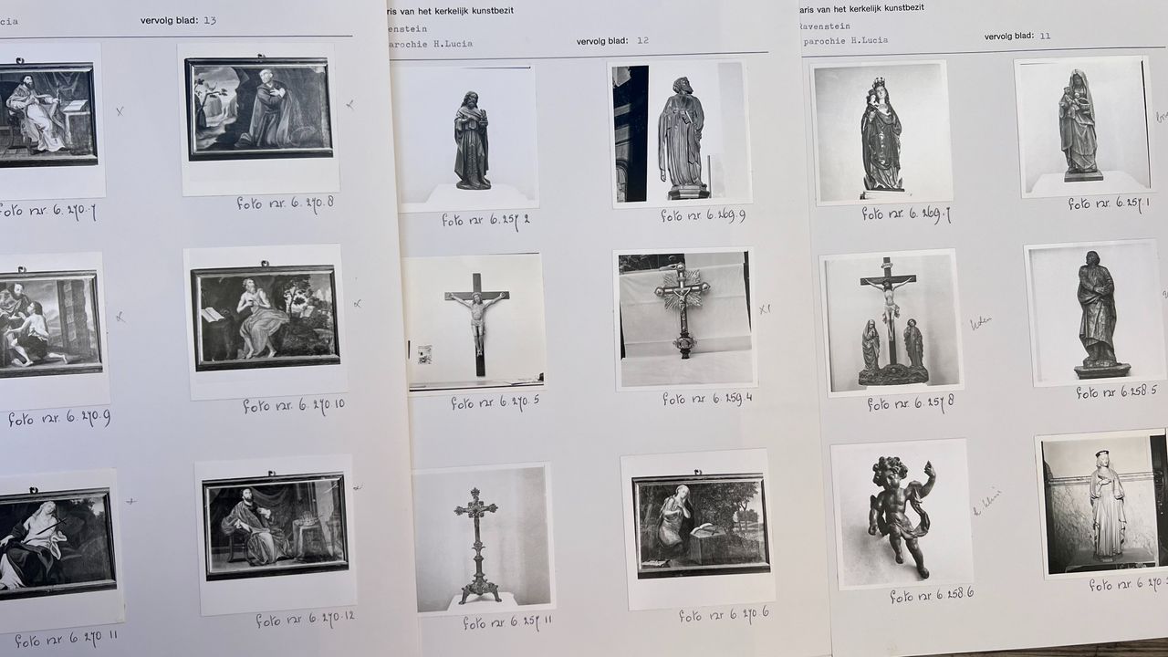 Een oude inventarisatielijst van het bisdom met kerkelijke schatten (foto: Omroep Brabant).