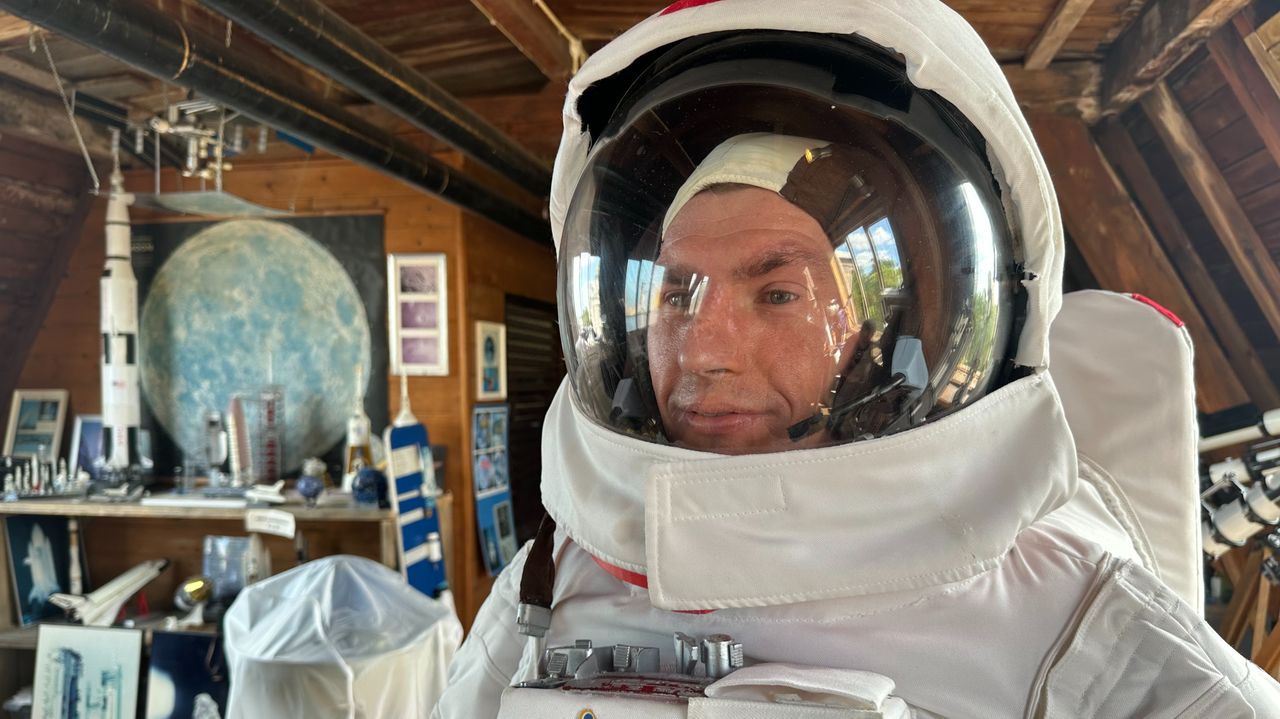 Maarten in zijn ruimtepak (foto: Ronald Sträter).