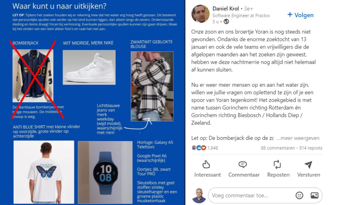 Het internetbericht van de vader van Yoran