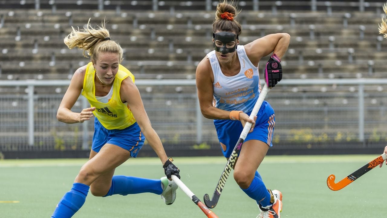 Frederique Matla met masker tijdens het EK in 2023 (foto: ANP).