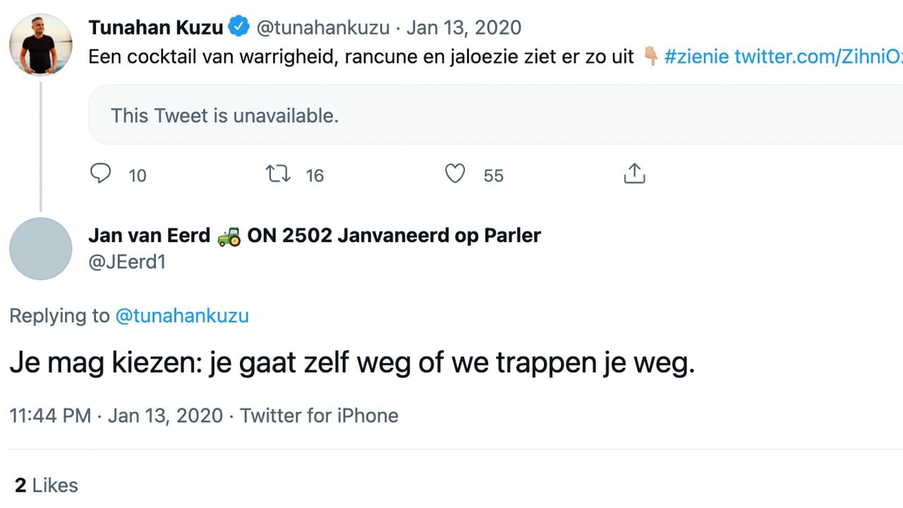 Jan van Eerd tegen Tunahan Kuzu.
