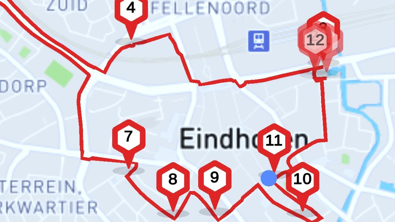 De route van Hidden Tracks. 