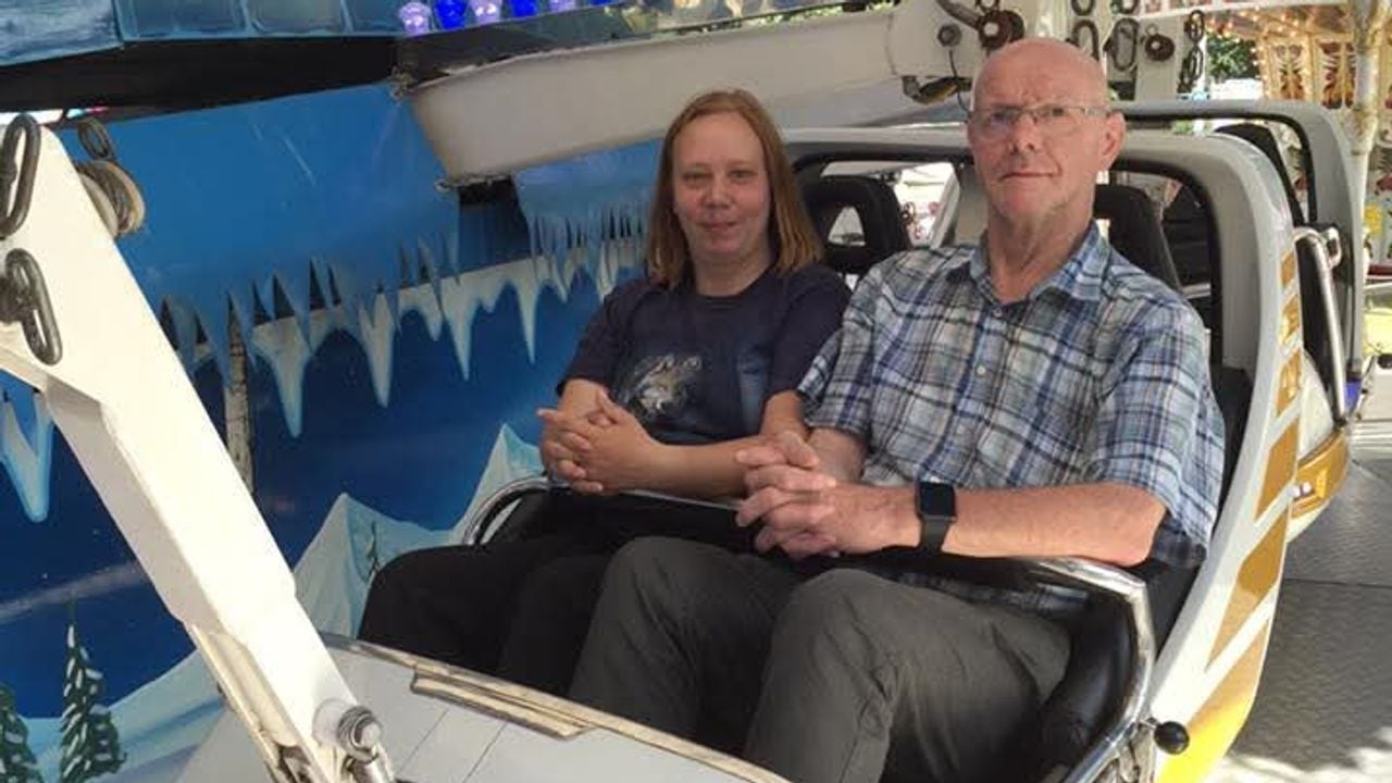 Frans en Marlies op de kermis (foto: privé).