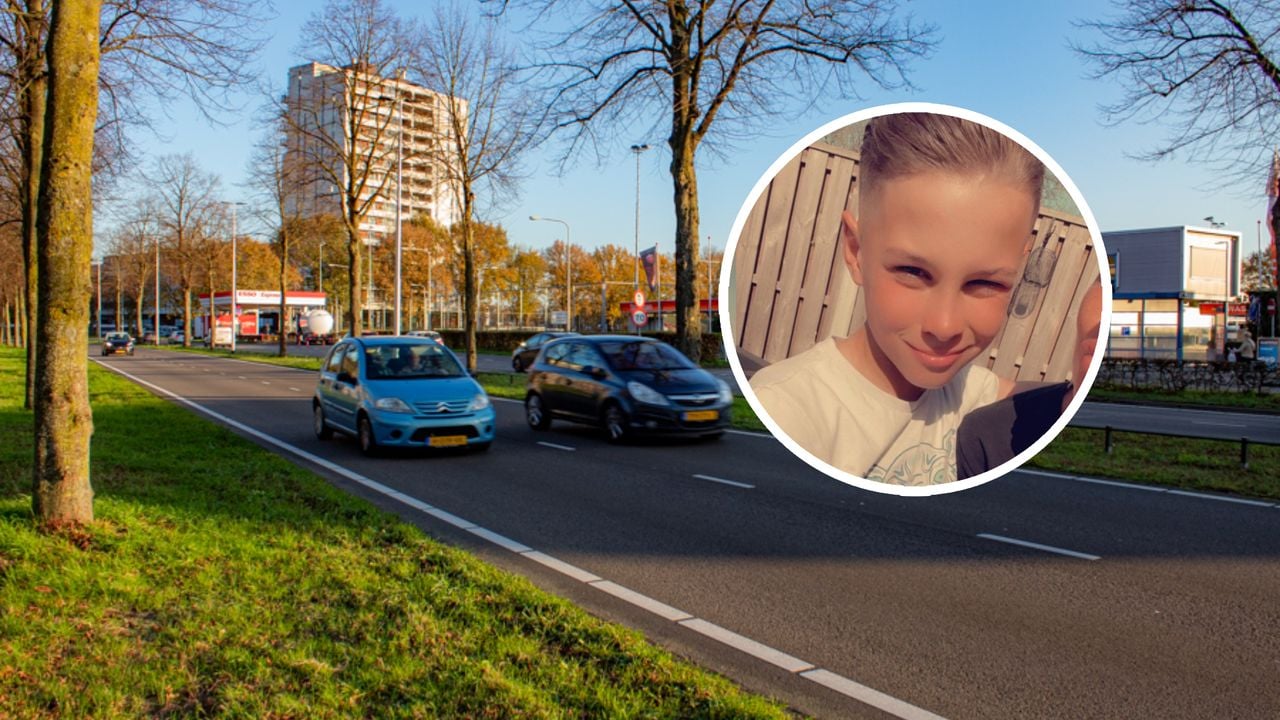 De Ringbaan Zuid in Tilburg, rechts de verongelukte Jayden (foto: Omroep Tilburg, privéfoto).