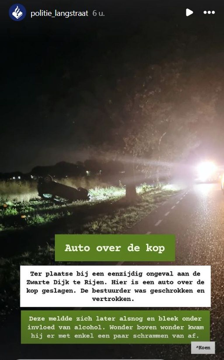 Foto: Instagram politie Langstraat