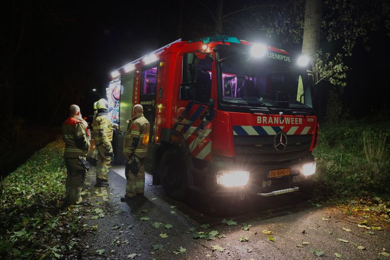 De brandweer werd ingeschakeld om de tak van de weg in Sint-Oedenrode te halen (foto: Sander van Gils/SQ Vision).