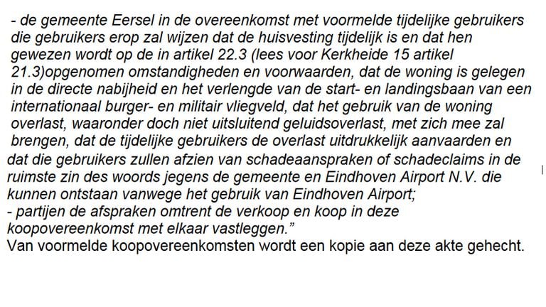 De passage in het koopcontract.