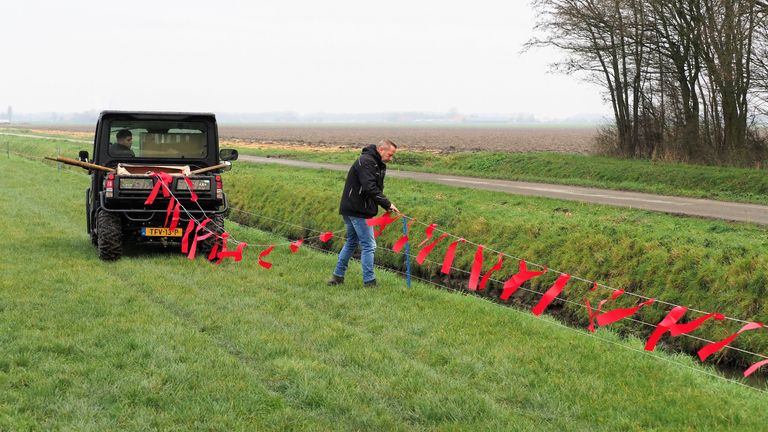 Fladderlinten worden ook gebruikt om wolven 'buiten de deur' te houden (foto: provincie Brabant).