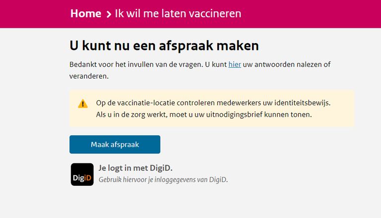 Het kan: met de DigiD van iemand anders een vaccinatieafspraak maken 