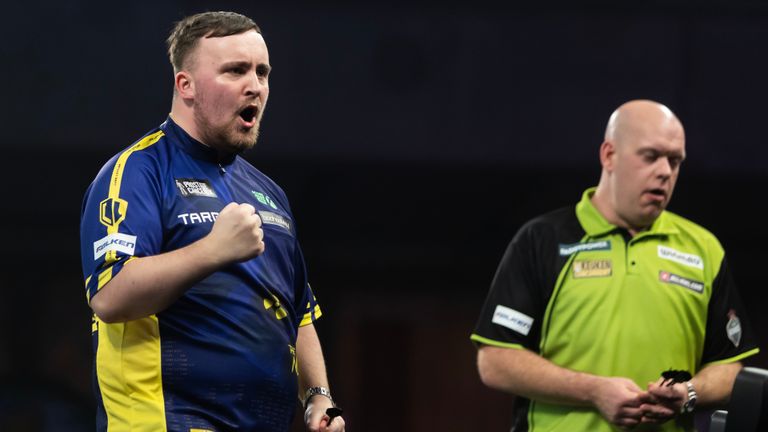 Luke Littler versloeg Michael van Gerwen (foto: PDC, Taylor Lanning).