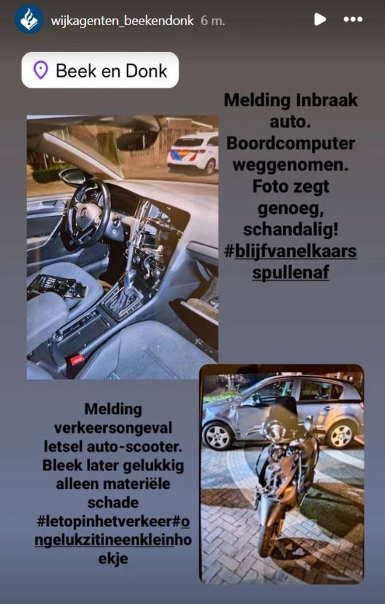 Foto: Instagram wijkagenten Beek en Donk