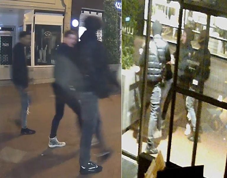 De verdachten verdwenen na de mishandeling richting de Emmasingel (foto: politie).