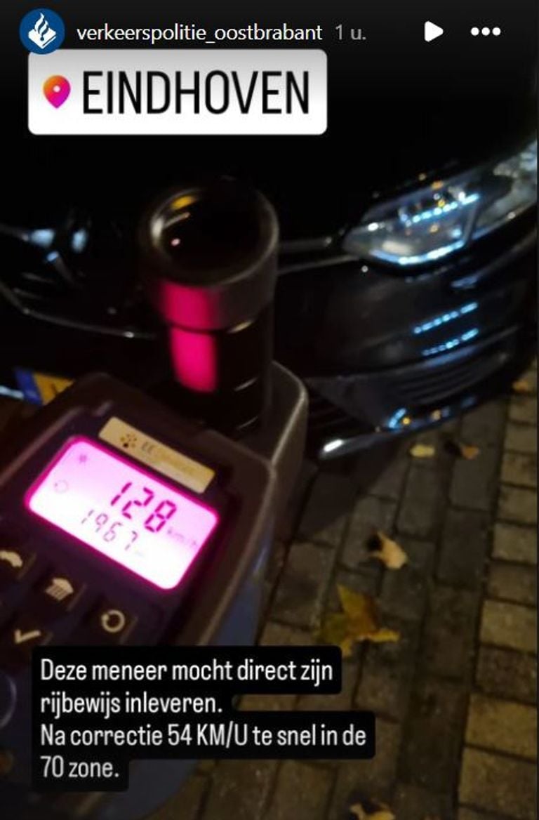 Foto: Instagram verkeerspolitie Oost-Brabant