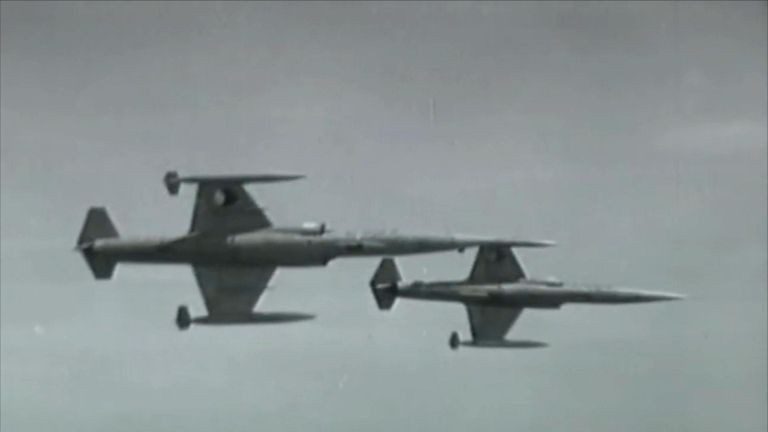 Twee F104 Starfighters ten tijde van de Koude Oorlog.