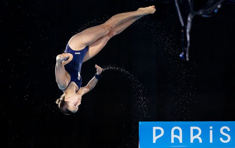 Else Praasterink plaatste zich voor de halve finale schoonspringen (foto: ANP 2024/Iris van den Broek).