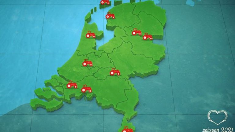 Hier wonen de boeren die komend seizoen op zoek gaan naar de liefde. (Beeld: Boer zoekt Vrouw/KRO-NCRV)