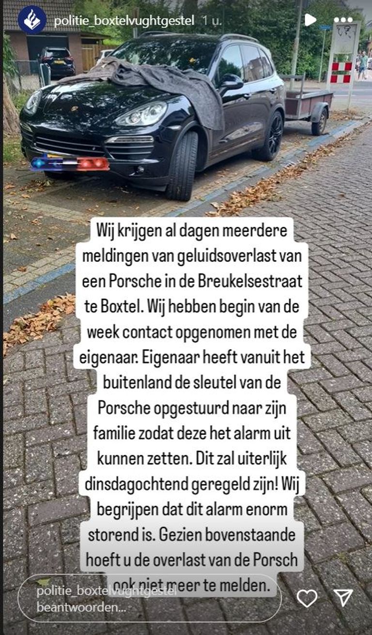 Foto: Instagram politie Boxtel-Vught-Gestel