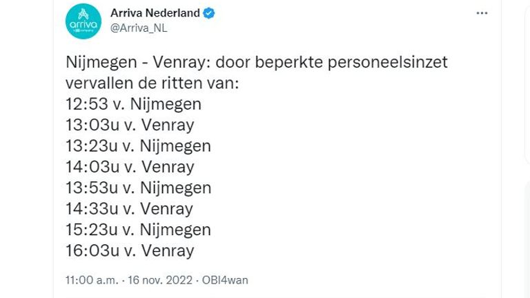 Er vallen regelmatig treinen uit op de Maaslijn.