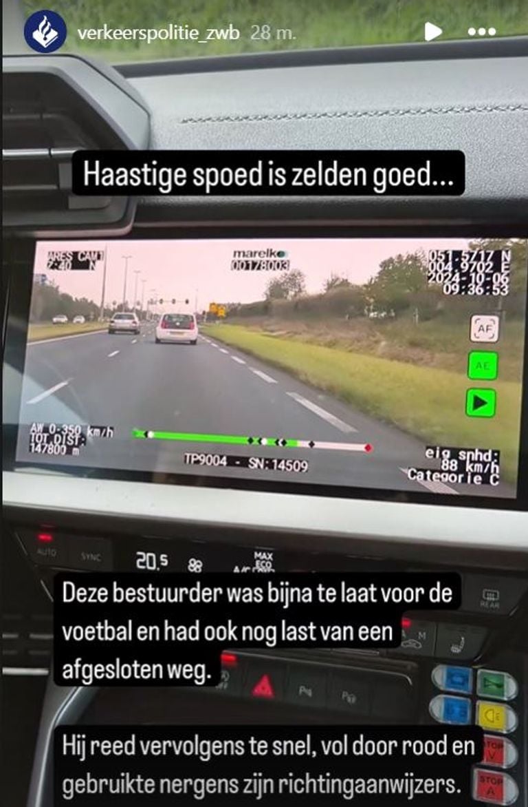 Foto: Instagram verkeerspolitie Zeeland-West-Brabant