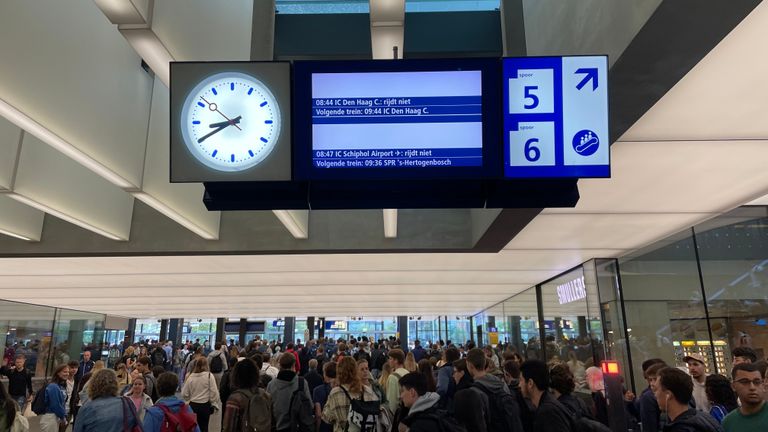 Drukte op station Eindhoven (foto: René van Hoof). 