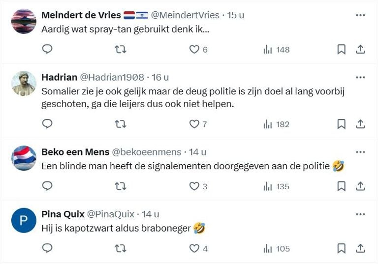 Verschillende reacties op X.